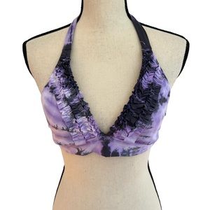 Lucky Brand Purple Tie Dye Bikini Top Size; Small